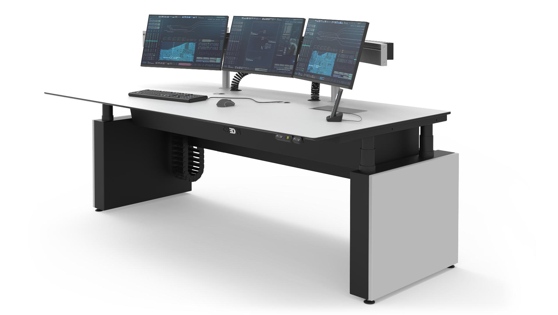 basic workstation one monitor rail
