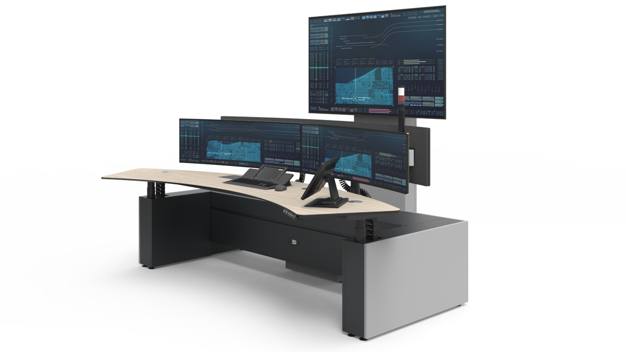 SPLIT workstation desk with videowall